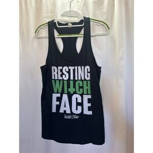 Resting Witch Face Graphic Racerback Tank – Size M